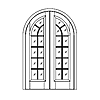11-lite archtop French double door (interior)
Unit Dimension 61-1/4" x 96-3/4"
Door Dimension 29-3/4" x 96"
Panel - none
Glazing - Tempered SG, TDL